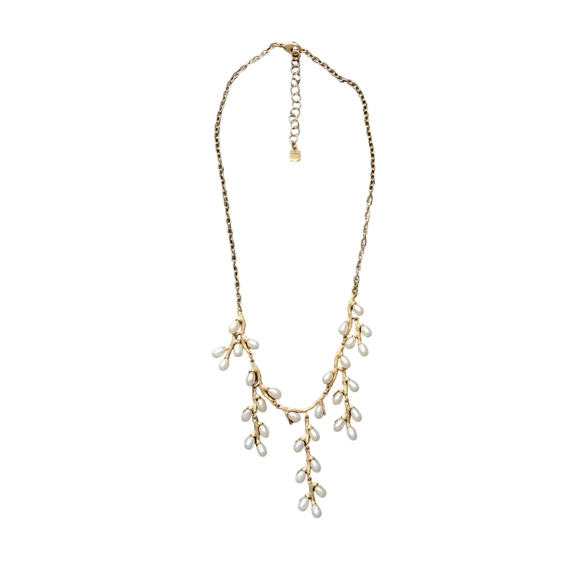The Met Willow Catkins pearl drop earings & pearl bib necklace - Picture 4 of 16